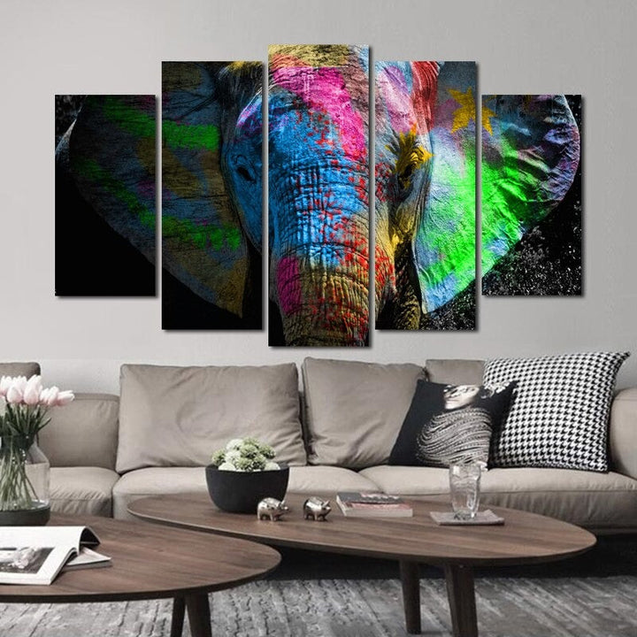 5 Panel "Vibrant Animal Design" Wall Art Modular Pictures Poster | Skanto