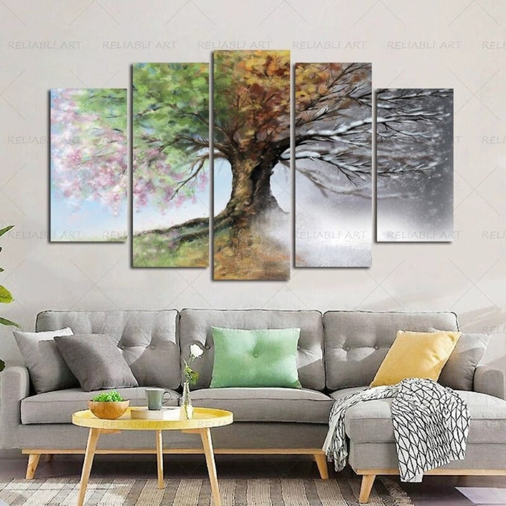 5 Panels "Saisonale Baum"-Veggkunst Modulære Bilder Plakat | Skanto