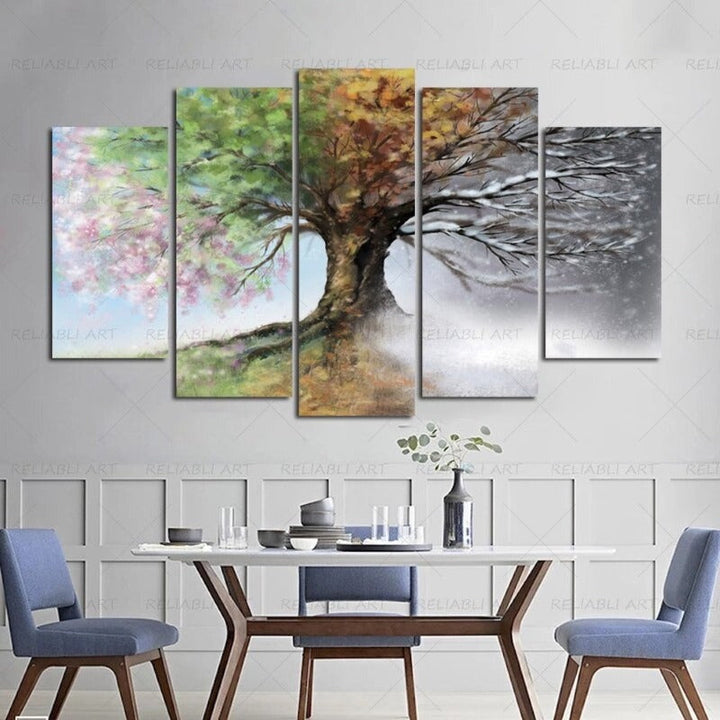 5 Panels "Saisonale Baum"-Veggkunst Modulære Bilder Plakat | Skanto