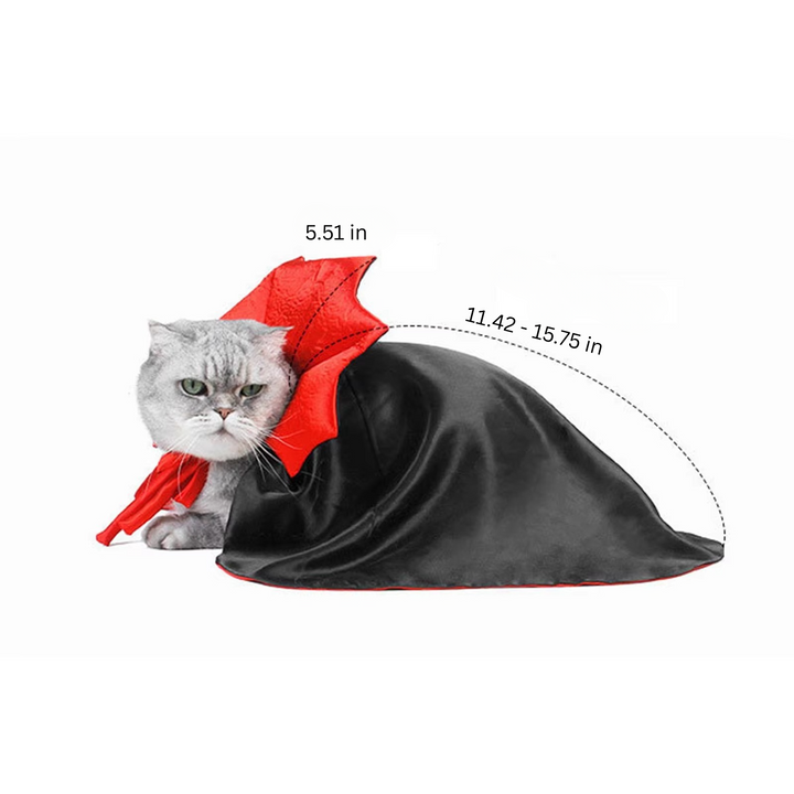 Skanto | Halloween Cape Kostyme for Katter og Små Hunder – Myk Kappe for Kjæledyr Cosplay og Høytidsfester