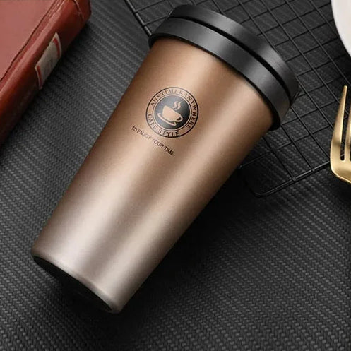 WarmCold Isolierbecher – Edelstahl-Reisebecher 500 ml med Schiebedeckel