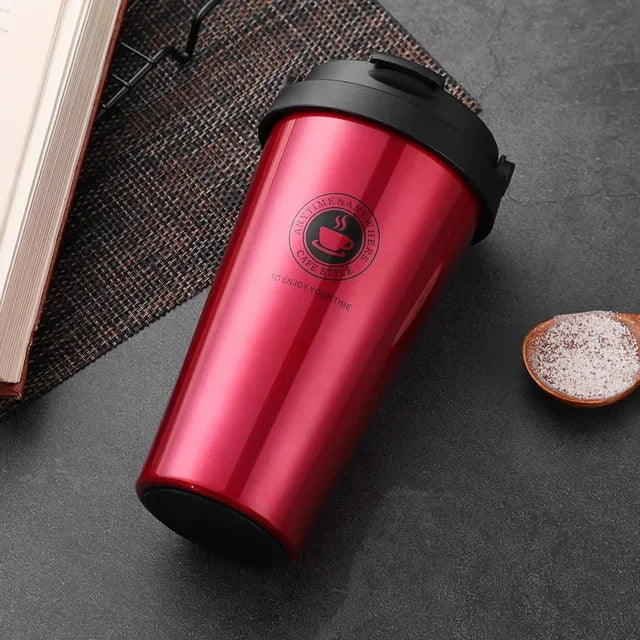 WarmCold Isolierbecher – Edelstahl-Reisebecher 500 ml med Schiebedeckel