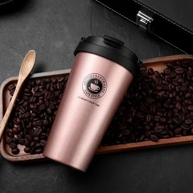 Isolierter Edelstahl-Reisebecher | 500 ml, auslaufsicher og doppelwandig