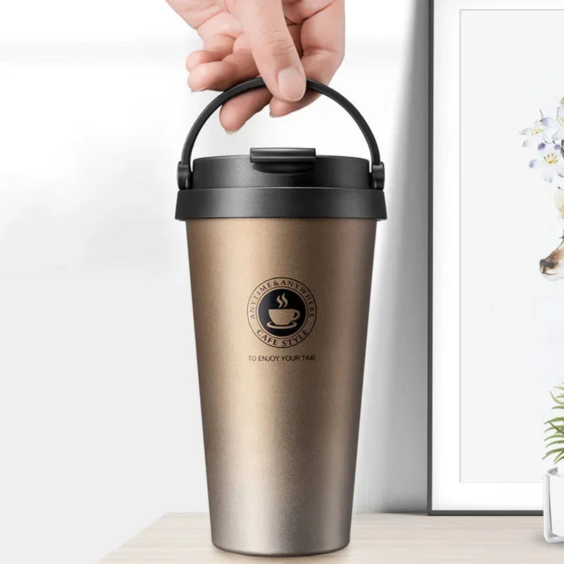 WarmCold Isolasjonskopp – Rustfritt Stål Reisekopp 500 ml med Skyvelokk | Skanto