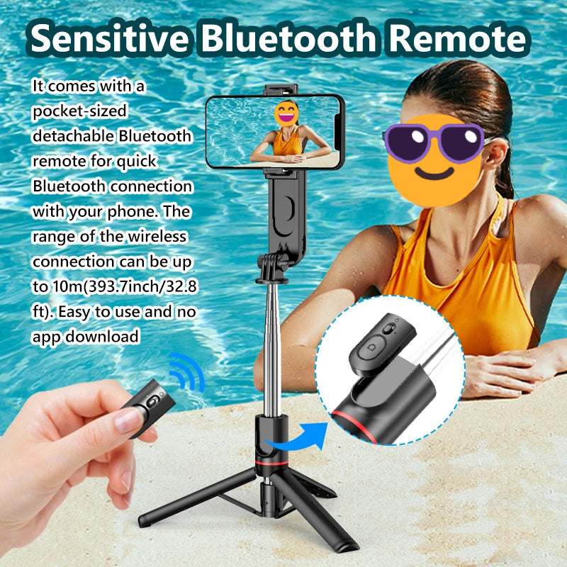 Ultra Foldable Built-In Lighting Selfie Stick Tripod | Skanto