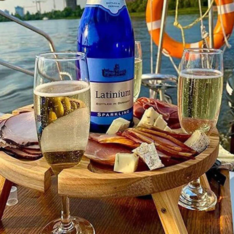 Tremini Utendørs Sammenleggbart Picnicbord - Med Glassholder | Skanto