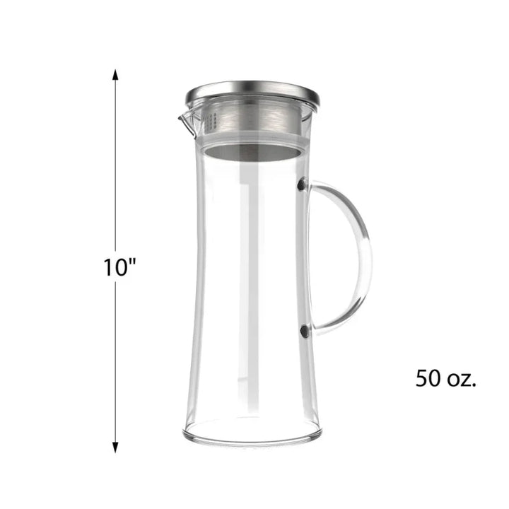50oz Varmeresistent Glasskanne med Rustfritt Stål Filter lekkasje lokk | Skanto