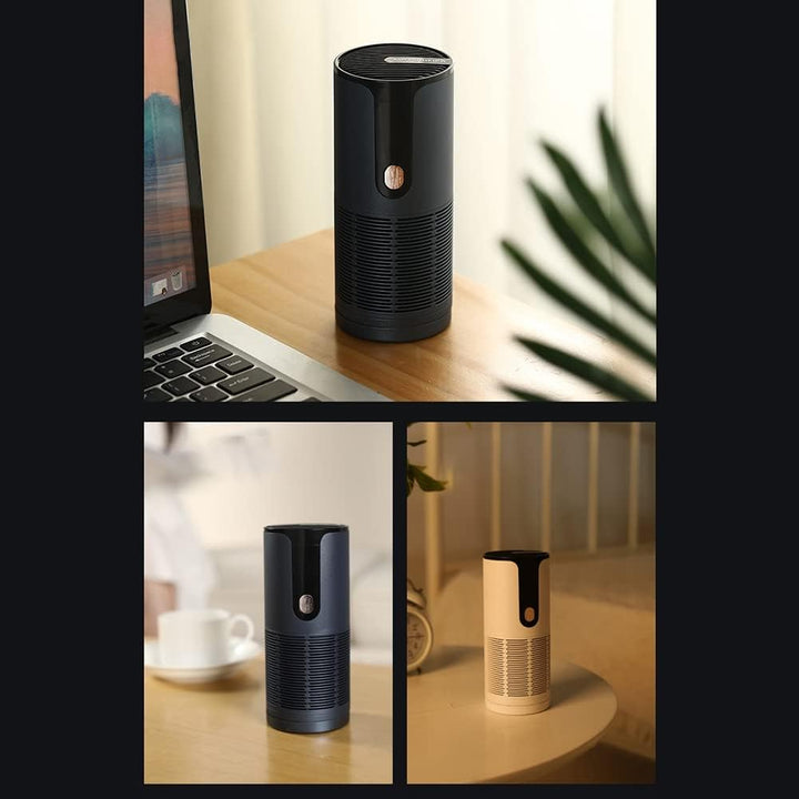 Skanto | Bærbar Renser Rensesystem – USB Oppladbar Luftfrisker med Aktivert Kull & Aromaterapi