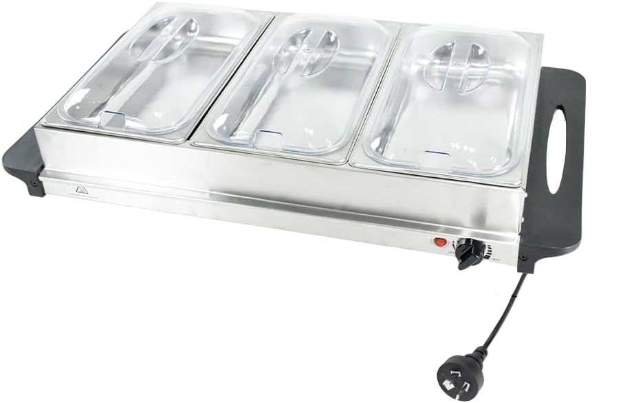 Skanto | Elektrisk Buffet Matvarmer med 3 × 2,5L Fat & Temperaturkontroll – Valtero