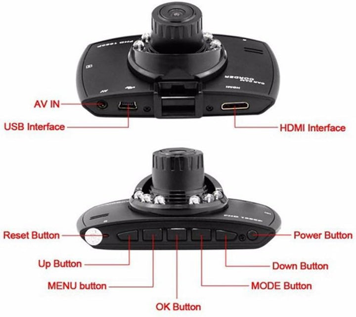 Skanto | Dual Linse Bil Dash Cam G30 2.7" LCD Full HD 1080P med G-Sensor