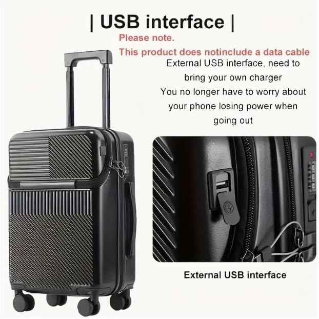 Hard Shell Carry-On med koppholder, USB-port og TSA-lås | Skanto