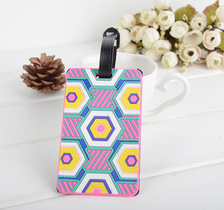 Unisex Colorful Geometric Pattern Luggage Tag Skanto