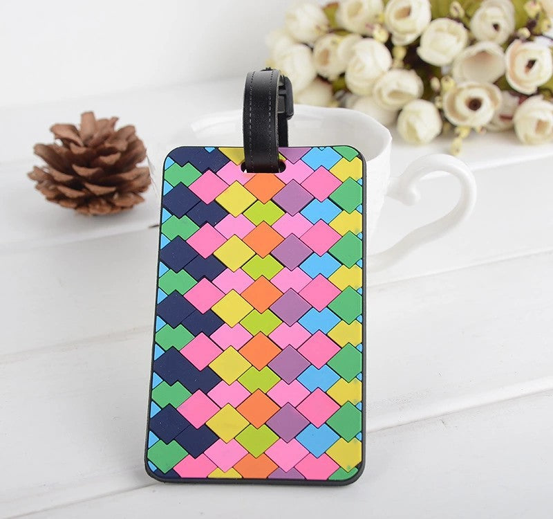 Unisex Colorful Geometric Pattern Luggage Tag Skanto