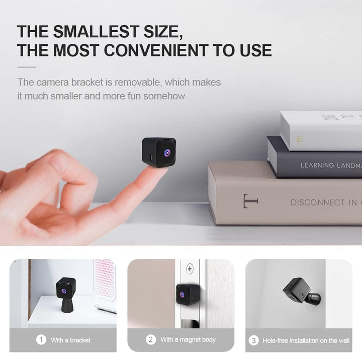 Skanto | Mini Sikkerhetskamera 4K WiFi Skjult Innendørs Kamera med Nattesyn