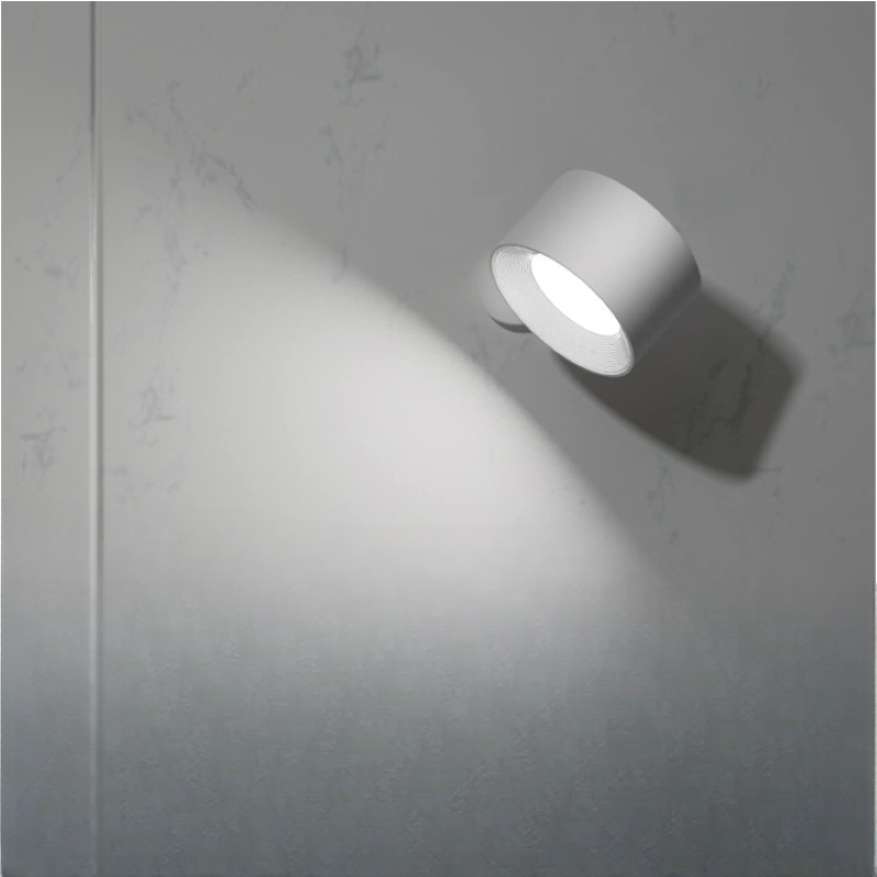 Skanto | LED Vegglamper, Veggmonterte Lamper med Oppladbart Batteri, 3 Fargetemperaturer & 3 Lysstyrkenivåer, 360° Rotérbar Magnetisk Kugle, Trådløse Vegglamper for Studie, Lesing, Nattbord