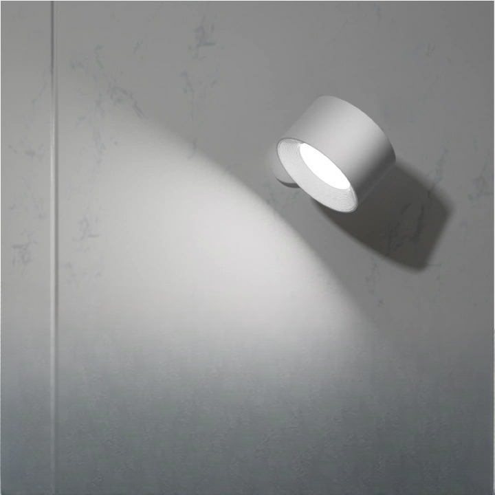 Skanto | LED Vegglamper, Veggmonterte Lamper med Oppladbart Batteri, 3 Fargetemperaturer & 3 Lysstyrkenivåer, 360° Rotérbar Magnetisk Kugle, Trådløse Vegglamper for Studie, Lesing, Nattbord