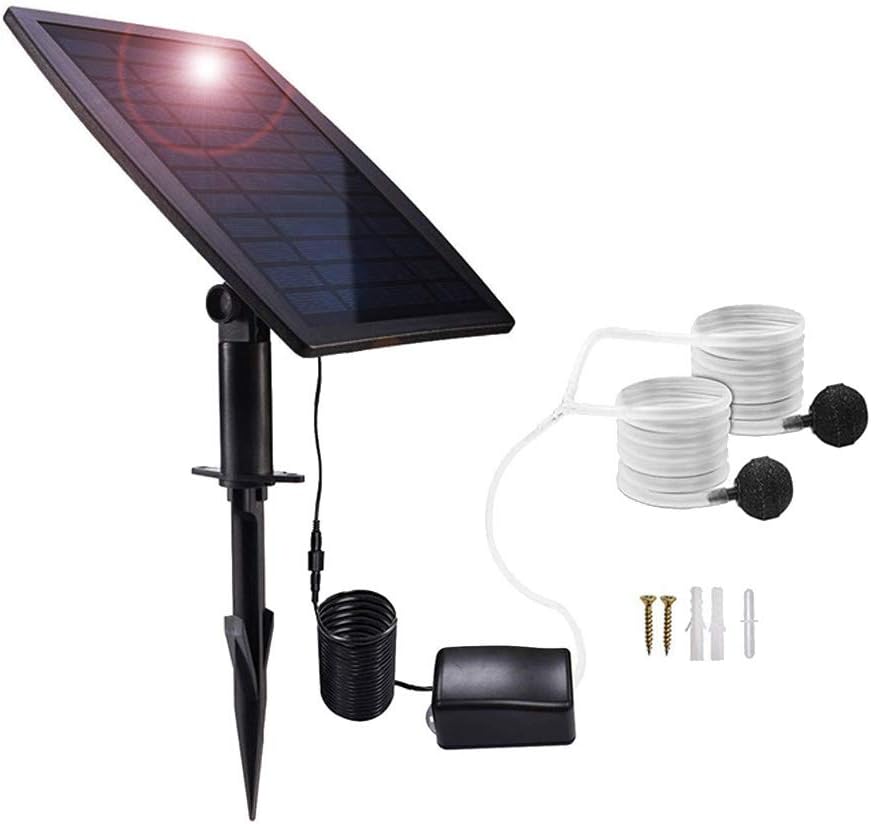 Solarbetriebenes Luftpumpen-Set 2,5 W mit Schläuchen und Steinen