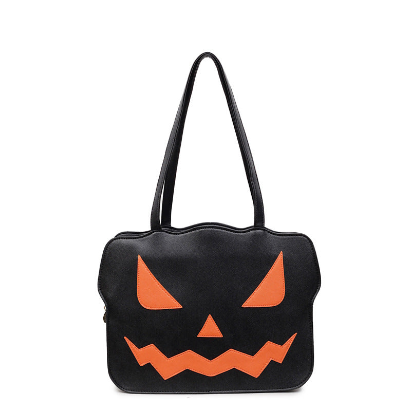 Skanto | Halloween Messenger Bag – Skulderveske i svart og oransje skummelt stil