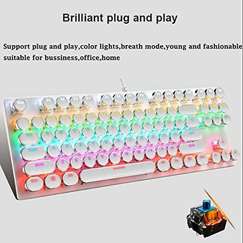 Mechanische Gaming-Tastatur med 87 Tasten, RGB-Hintergrundbeleuchtung og blauen Schaltern