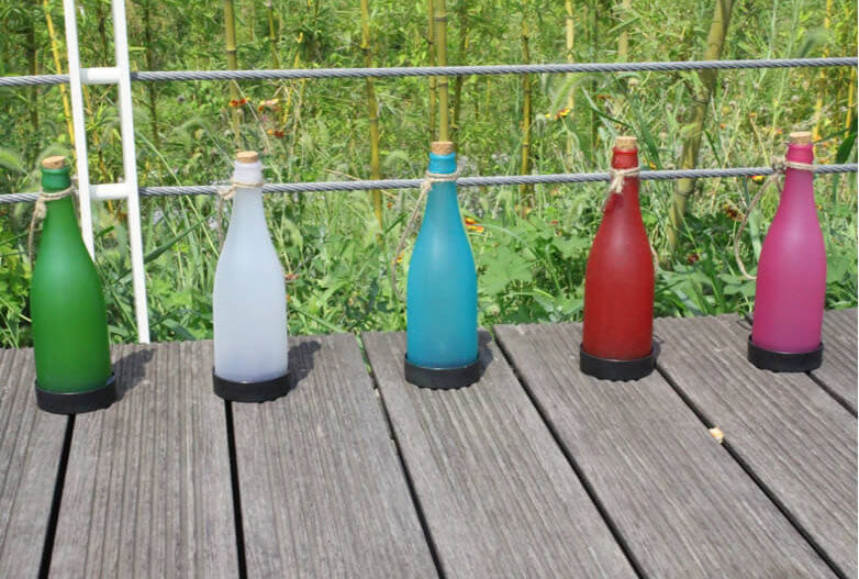 Skanto | 5stk Solvinflaske Lys Utendørs Dekorasjon Plast LED Hengende Lys