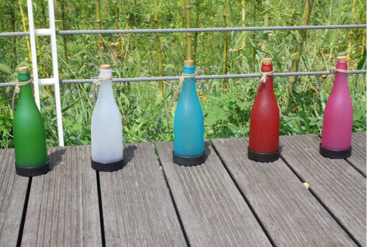 Skanto | 5 Delt Solvinsflaske Lys Utendørs Dekorasjon Plast LED Hengende Lys