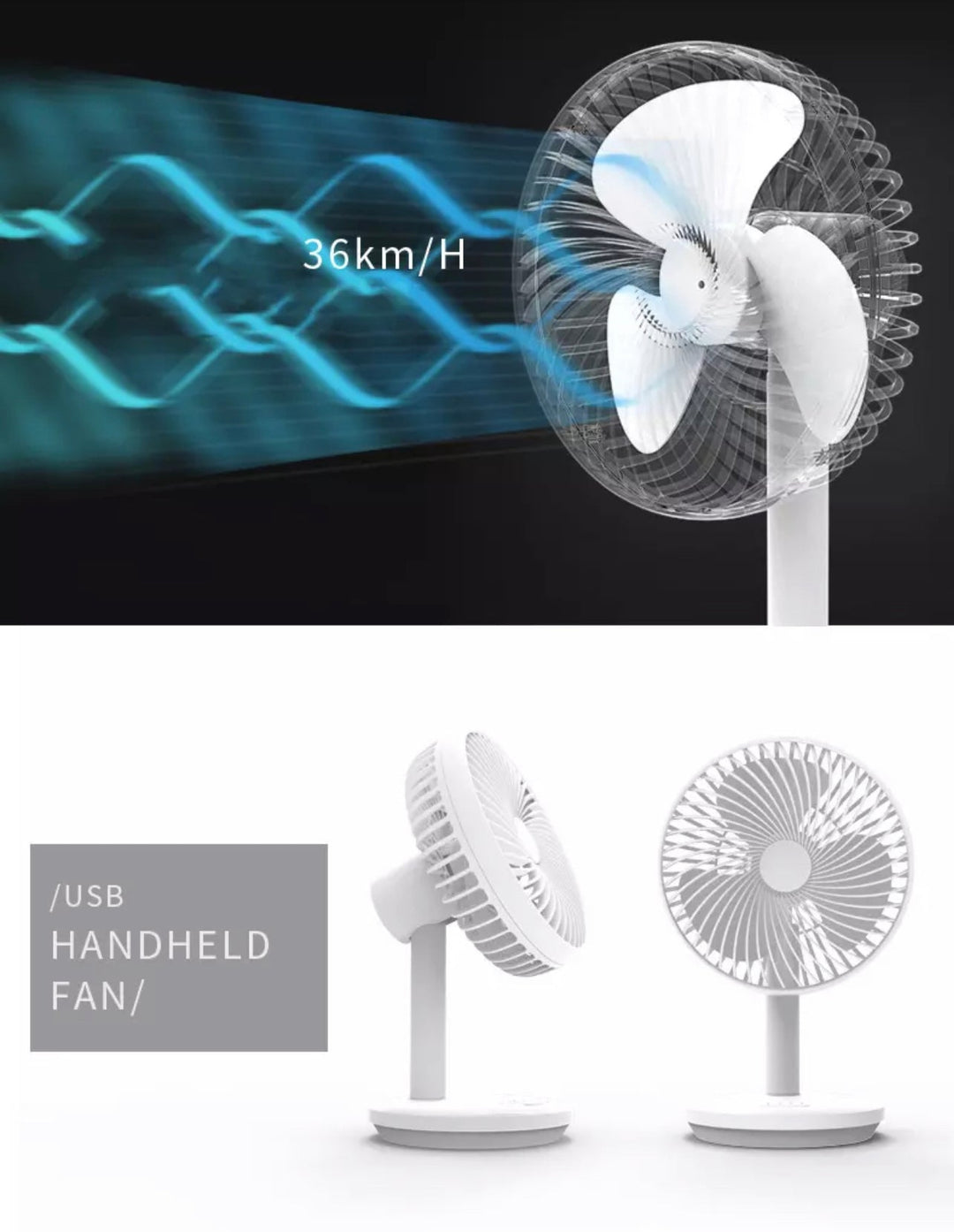 Oppladbar Mini USB Skrivebordsvifte | Skanto
