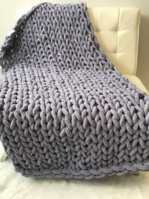 Skanto | Chenille Chunky Strikket Teppet, Tykk Kabel Strikket Plagg for Sofa Seng Sofa
