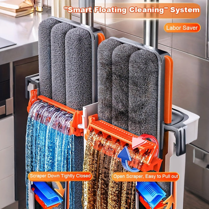 Flat moppesett med bøtte & vridningssystem | Skanto