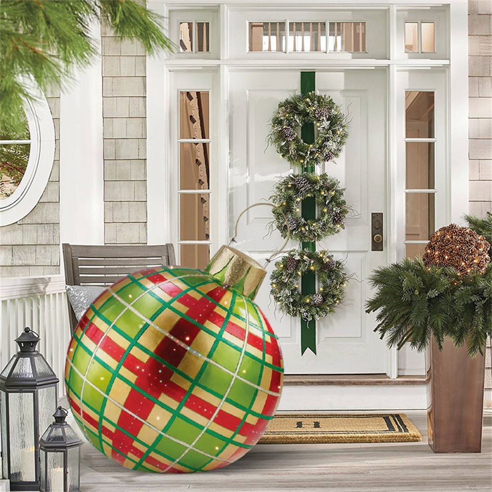 Skanto | Jule Oppblåsbar Dekorasjon Ball | Utendørs Hage Ornament | 60cm PVC