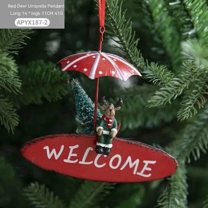 Skanto | Nordic Iron Christmas Hot Air Balloon Parachute Pendant Creative Decorations Tree Charms Hangings