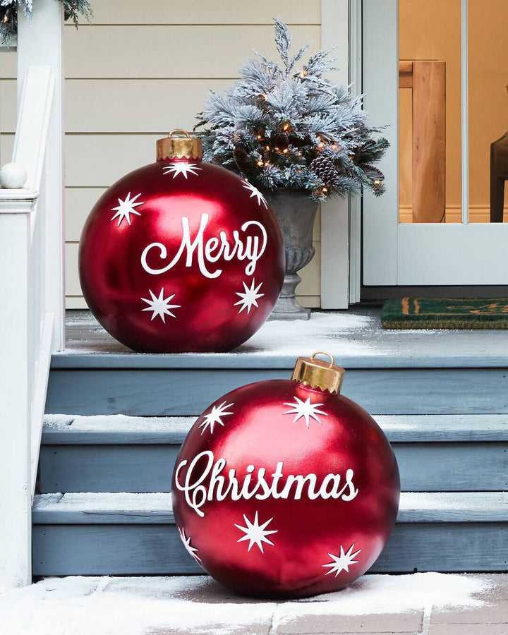 Skanto | Jule Oppblåsbar Dekorasjon Ball | Utendørs Hage Ornament | 60cm PVC