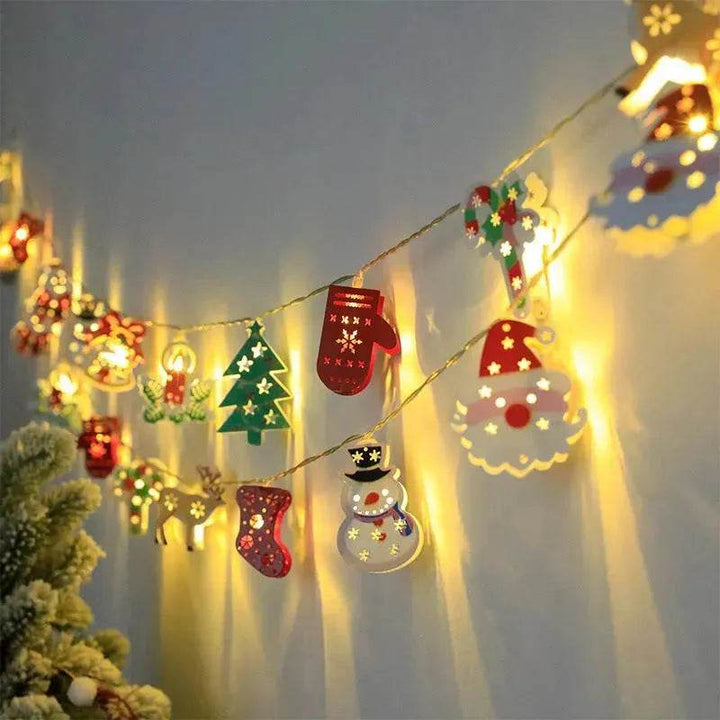 Skanto | Jule LED Lysstreng Julenisse Elg Snømann Xmas Ornament Lys Juledekorasjoner Nyttår Navidad Gave