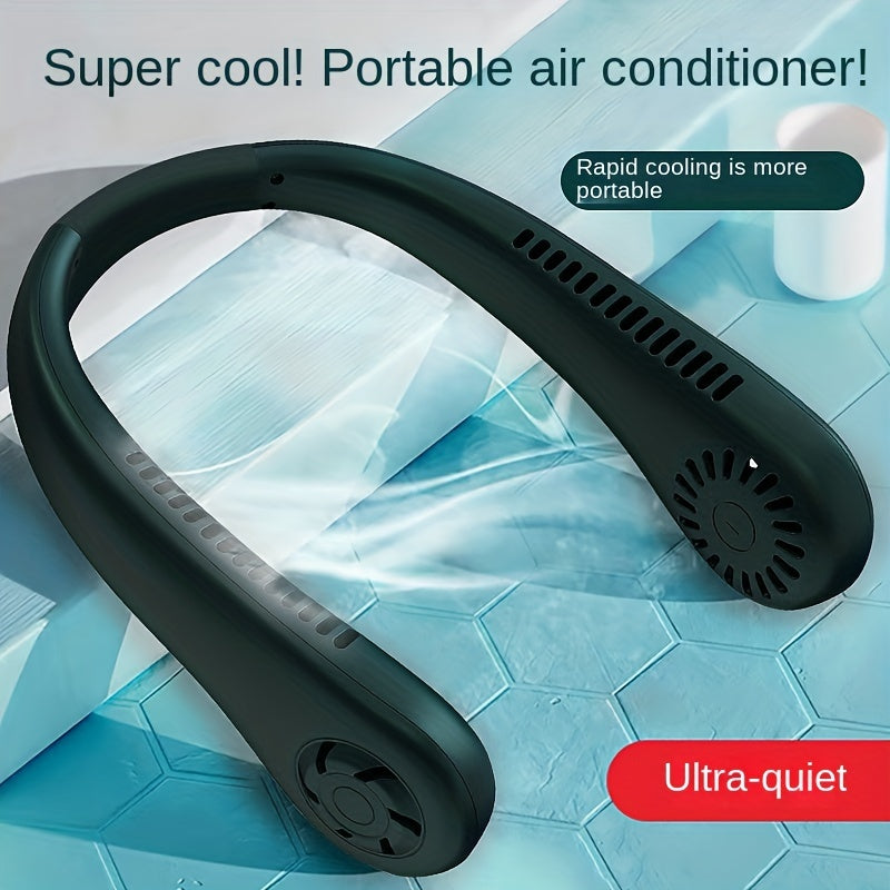 1pc Håndfri Bærbar Nakke Vifte - Oppladbar, Bladfri, og USB Drevet - Perfekt for Kontor og Reisebruk | Skanto