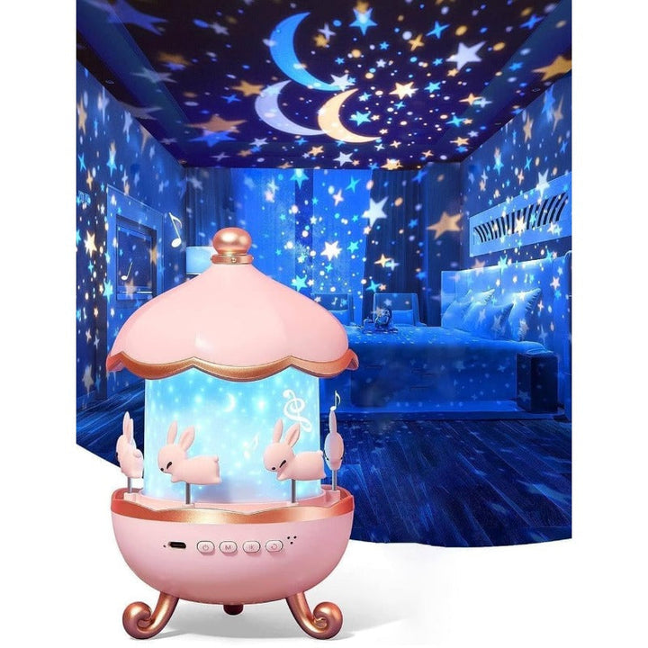Skanto | Frostwave | Barn 360° Roterende Kanin Nattlampe Prosjektor
