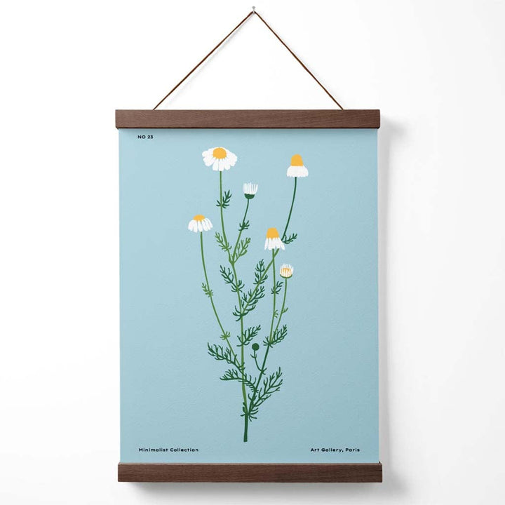 Minimalistisk plakat «Blue Daisy Flower Market» med oppheng