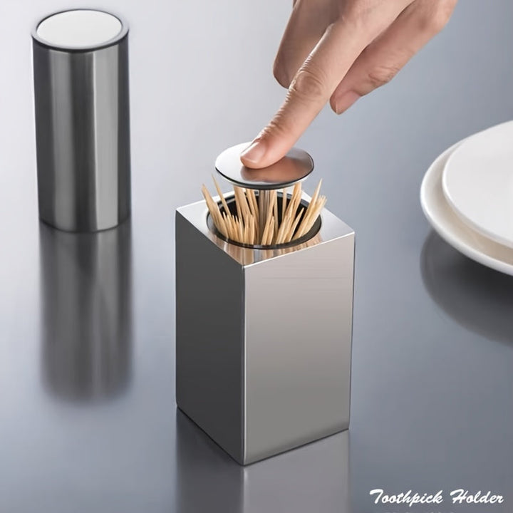 Rustfritt Stål Tandplukkholder – Hygienisk og Enkel tilgang til Tandpirkere | Skanto