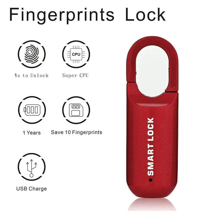 Skanto | FingerScan Lås – Smart Fingeravtrykks Hengelås uten Nøkler eller Koder