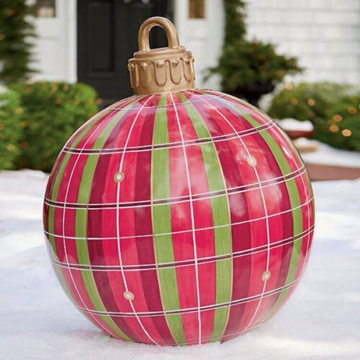 Skanto | Jule Oppblåsbar Dekorasjon Ball | Utendørs Hage Ornament | 60cm PVC