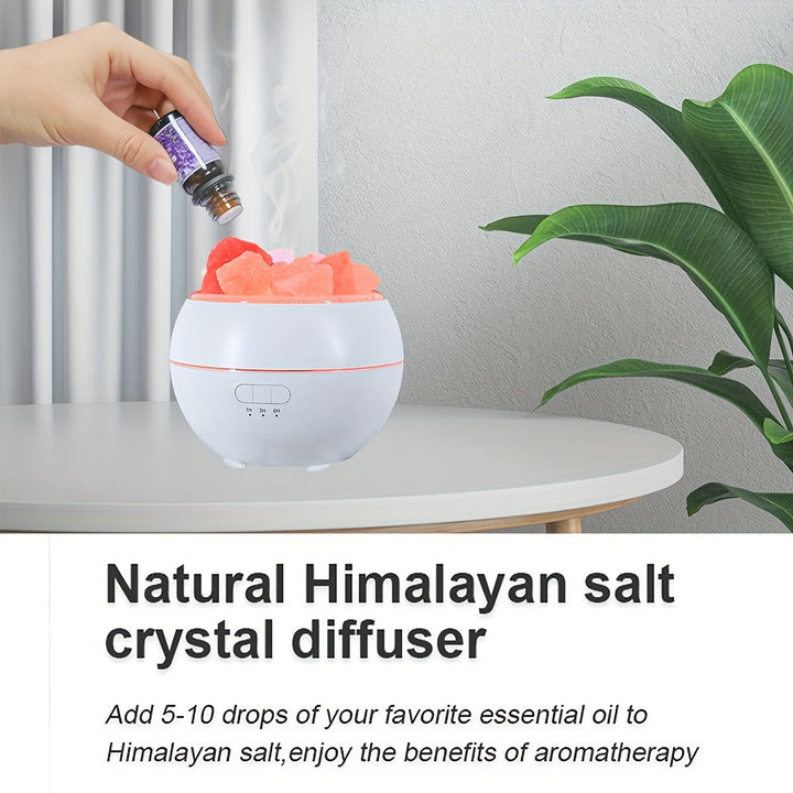 Skanto | Saltlampe Diffuser - 3-i-1 Essensiell Olje Diffuser, Himalaya Saltlampe & Luftfukter