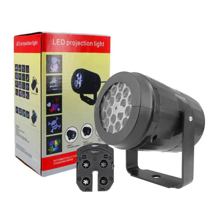 Skanto | LED Juleprojektor Snøfnugg Lys Show – Vanntett Utendørs Lampe med 16 Mønstre