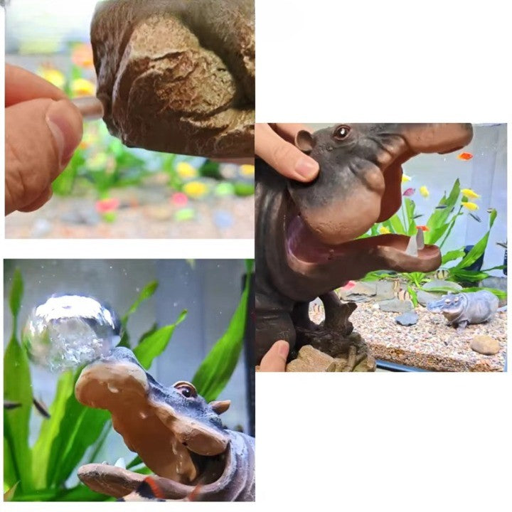 Skanto | Mini Hippo Dekorativ Fiskebowl Luftbobler