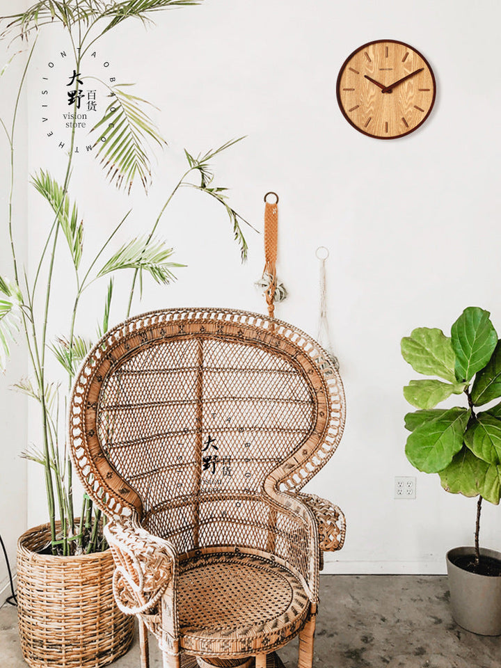 Skanto | Minimalistisk Stille Treveggklokke 12 Tommer