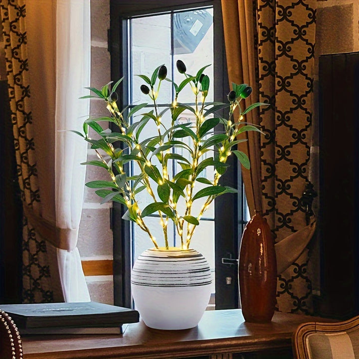 LumiTak – Elegant Olivengren LED Bordlampe Skanto