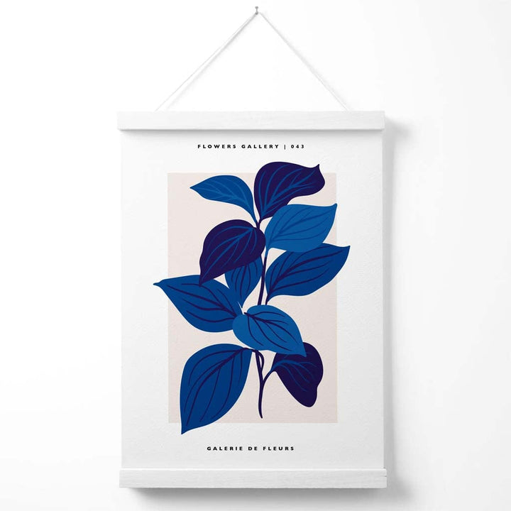 Utstillingsplakat for blomstermarkedet «Blue Botanicals» med oppheng
