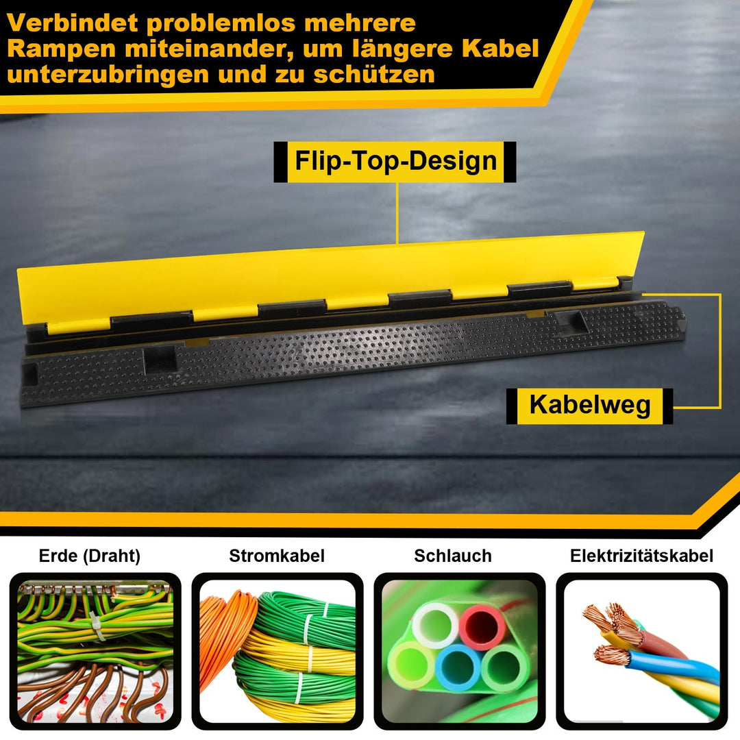 Kabelbro gummikabelbeskyttelsesmatte 3 stk | Skanto