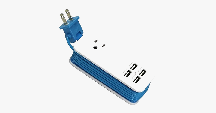 Skanto | Bærbar ladestasjon med 4 USB-porter - Universallader og 1,5 m lang kabel - Best for reise