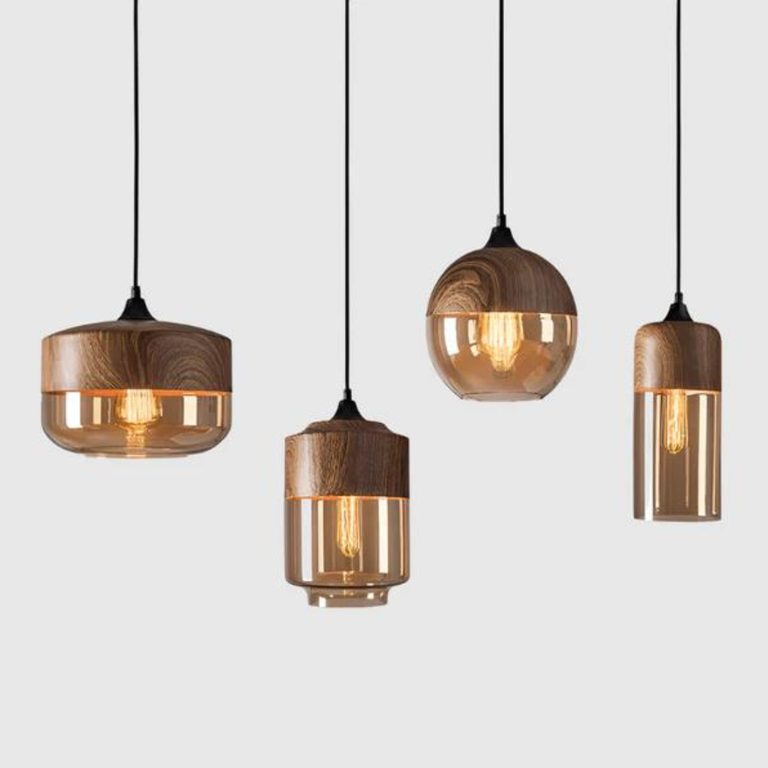 Stilig skandinavisk tre taklampe - NordLuna | Skanto