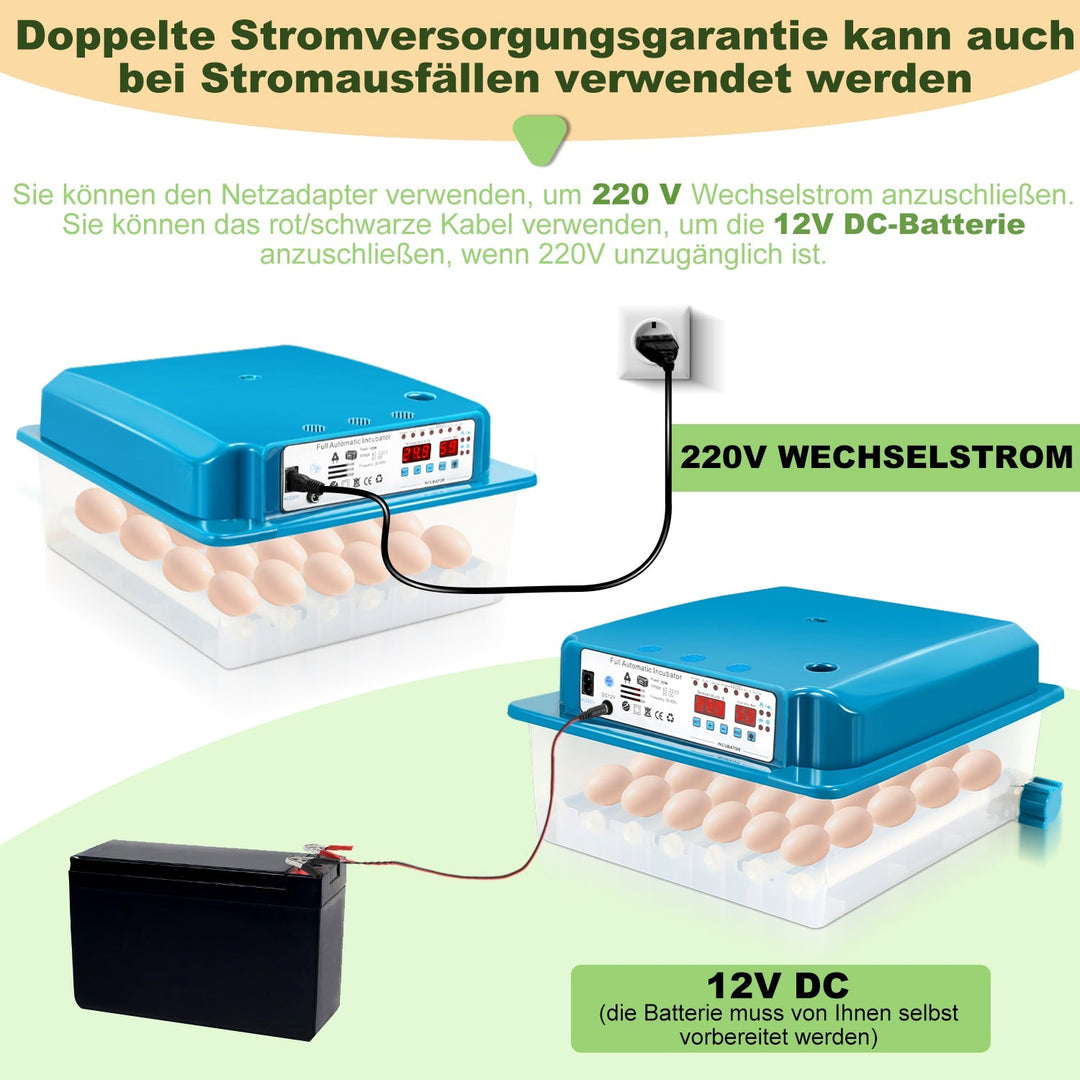Brutautomat Fulle Automatisk Inkubator for Kyllinger 36 Egg | Skanto