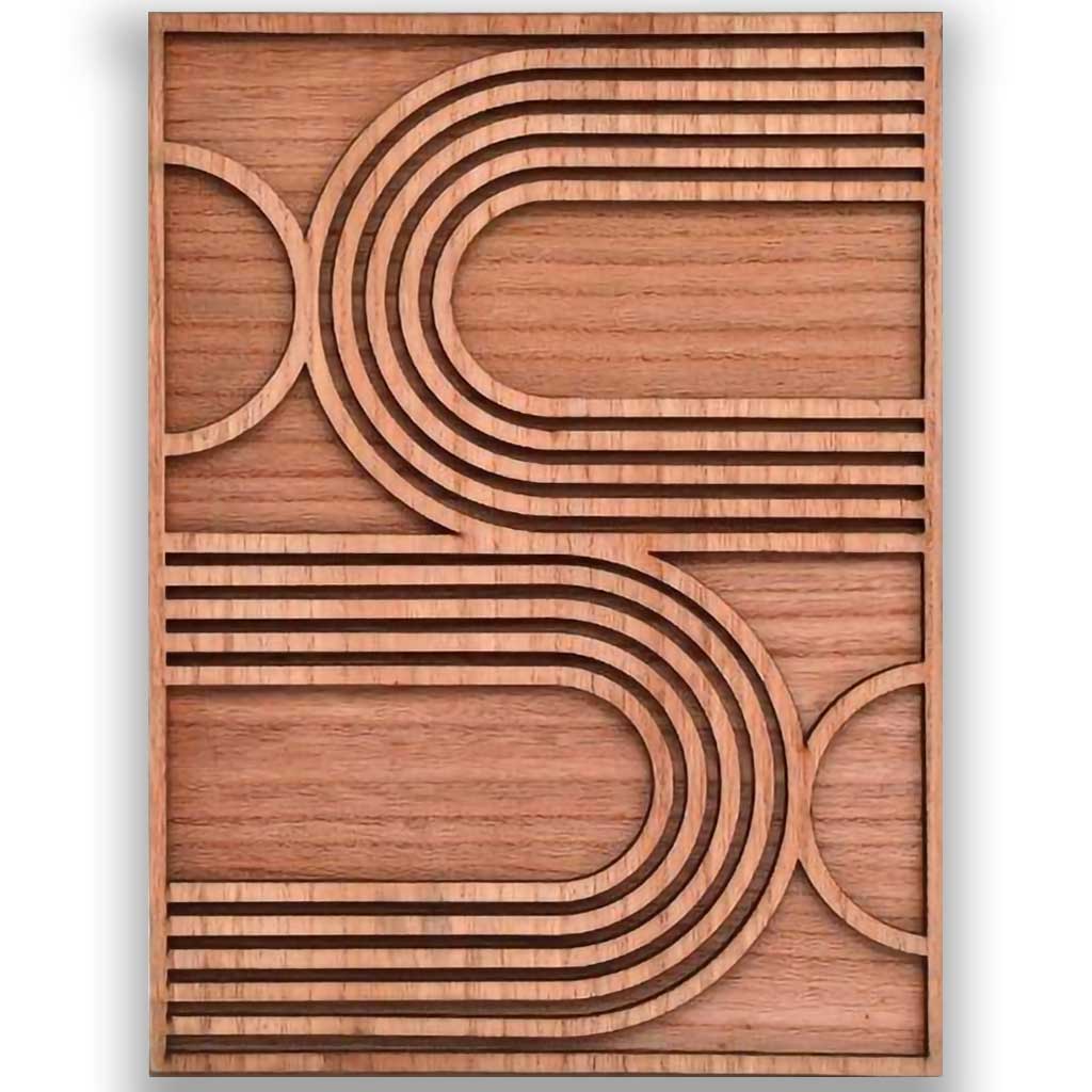 Abstrakt geometrisk treveggkunst, 30 x 40 cm