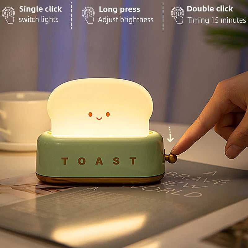 USB-lading LED-brød nattelys med dimmefunksjon og timer | Skanto
